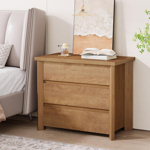 Nightstand With 3 Drawers, Bedside Table, Compact Storage - Brown