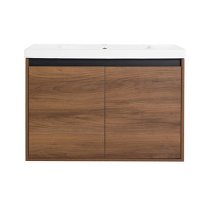 Bathroom Vanity Set With Resin Countertop Sink And 2 Doors, Engineered Wood