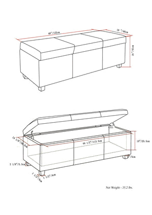 Avalon - Contemporary Storage Ottoman Bench