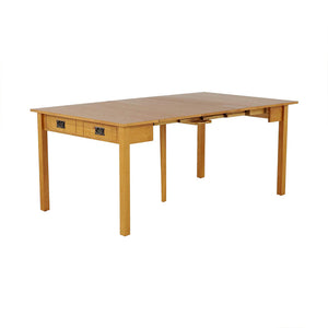MECO Stakmore Solid Wood Traditional Expanding Dining Table Console, Oak Frame