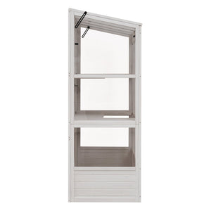 TOPMAX 78-Inch Wooden Greenhouse with Skylights and Folding Shelves