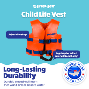 TRC Recreation Super Soft Child Life Jacket Swim Vest, X Small, Sunset Orange
