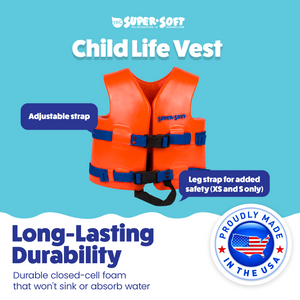 TRC Recreation Super Soft Child Life Jacket Swim Vest, Small, Sunset Orange