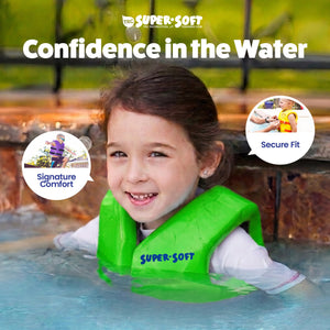TRC Recreation Super Soft Small Child Life Jacket Swim Safety Vest, Fierce Green
