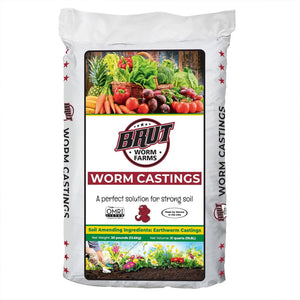 Brut Worm Farms Organic Worm Castings Soil Builder, 30 Pound Bag (8 Pack)
