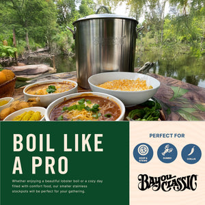 Bayou Classic 30 Quart / 7.5 Gallon Stainless Steel Brew Kettle Pot with Lid