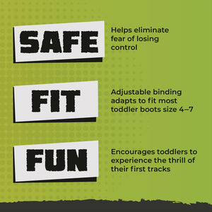 Lucky Bums Toddler Kids Beginner Plastic Snow Skis w/ Adjustable Bindings, Green