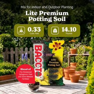 Michigan Peat 1420P Baccto Lite Premium Outdoor Potting Soil, 20 Quart (4 Pack)