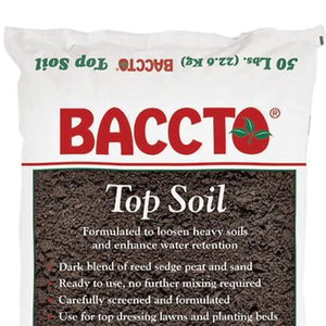 Michigan Peat Baccto Top Soil with Reed Sedge, Peat, and Sand, 50 Pounds, 1 Pack