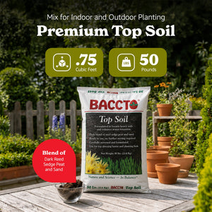 Michigan Peat 1550P Baccto Top Soil with Reed Sedge and Sand, 50 Pounds, 6 Pack