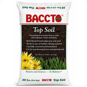 Michigan Peat Baccto Top Soil with Reed Sedge, Peat, and Sand, 50 Pounds, 1 Pack
