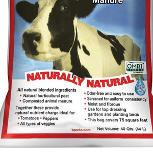 Baccto Wholly Cow Horticulture Peat & Composted Manure, 40 Quarts (8 Pack)