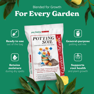 Michigan Peat 5720 Garden Magic General Purpose Potting Soil Mix, 20 lb, 8 Pack