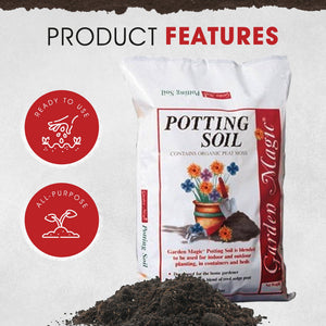 Michigan Peat 5720 Garden Magic General Purpose Potting Soil Mix, 20 lb, 8 Pack