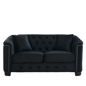 Modern Chesterfield Sofa With Tufted Backrest For Living Room