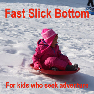 Flexible Flyer Steel Saucer 26" Metal Winter Snow Sled for Kids and Adults, Red