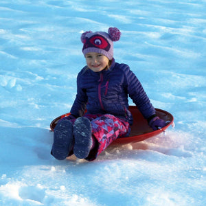 Flexible Flyer Steel Saucer 26" Metal Winter Snow Sled for Kids and Adults, Red - TRAPSKI