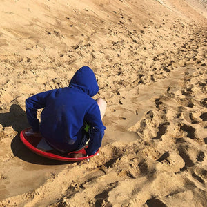 Flexible Flyer Steel Saucer 26" Metal Winter Snow Sled for Kids and Adults, Red - TRAPSKI