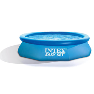 Intex 10ft Round Swimming Pool Cover & Easy Set 10ft x 30in Inflatable Pool