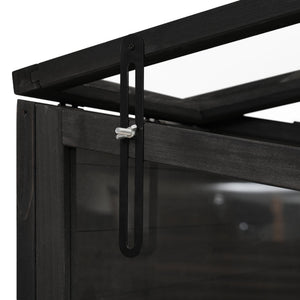 TOPMAX 78-inch Wooden Greenhouse Cold Frame with 4 Independent Skylights and 2 Folding Middle Shelves