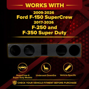 QPower Quad 8" Sub Box - Ford F150 SuperCrew 09-26, F250/F350 Super Duty 17-26 - TRAPSKI