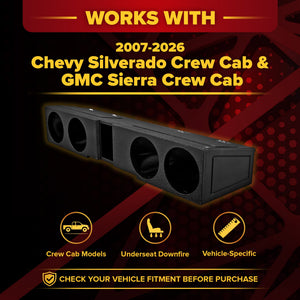QPower Quad 8" Sub Box - Chevy Silverado Crew Cab, GMC Sierra Crew Cab 2007-2026 - TRAPSKI