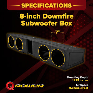 QPower Quad 8" Sub Box - Chevy Silverado Crew Cab, GMC Sierra Crew Cab 2007-2026 - TRAPSKI