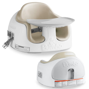 Bumbo Baby Toddler Adjustable 3-in-1 Booster Seat/High Chair and Tray, Taupe