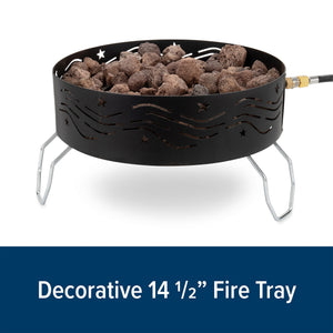 Camco Portable Campfire Outdoor Propane Heater Fire Pit with Lava Rocks, Black
