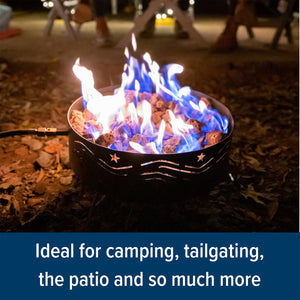 Camco Portable Campfire Outdoor Propane Heater Fire Pit with Lava Rocks, Black