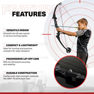 Genesis Gen-X Lightweight Archery Hunting Compound Bow, Draw Hand-Right, Black