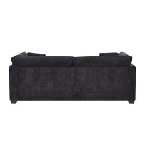 83.50" Modern Flared Arms Sofa (Black)