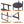 Modern Bar Stools With Backrest For Kitchen (Set of 3)