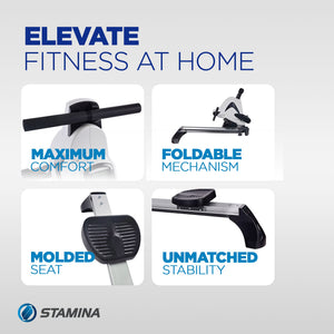 Stamina Products Avari 12 Program Cardio Exercise Monitor Magnetic Rower Machine
