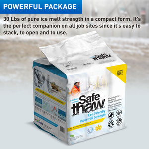Safe Thaw Industrial Strength Salt Free Traction Agent Ice Melter, 30 Pounds