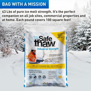 Safe Thaw Industrial Strength Salt Free Traction Agent Ice Melter, 43 Pounds - TRAPSKI