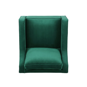 Green Velvet Upholstered Club Chair