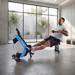 Stamina Cardio Exercise DT Plus Air Rowing Workout Machine w/ LCD Display, Blue