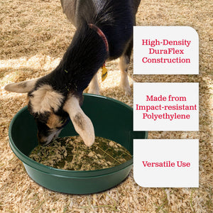 Little Giant 3 Gal Durable Flat Farm Livestock Feed Utility Pan, Green (4 Pack)