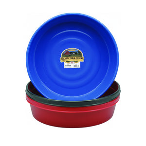 Little Giant 3 Gallon Durable Plastic Flat Farm Livestock Feed Utility Pan, Blue