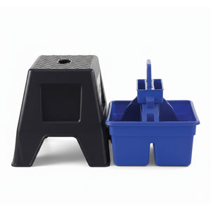 Little Giant DuraTote Stable Stool and Tote Box with Carrying Handle, Blue - TRAPSKI
