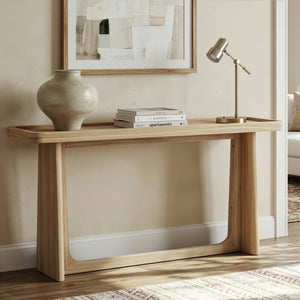 Farmhouse Console Table with Tray Top Design