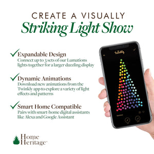 Home Heritage Lumations 16.3 Ft RGB LED Indoor/Outdoor String Lights, 50 Count