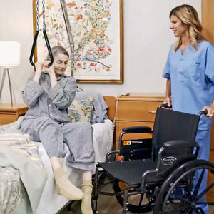 Lumex Bariatric Trapeze Bar w/ Triangle Handgrip and Floor Stand 450 lb Capacity