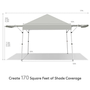 17 Feet x 10 Feet Foldable Pop Up Canopy with Adjustable Instant Sun Shelter