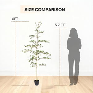 6ft Artificial Olive Tree, Realistic Faux Potted Plant