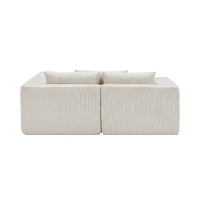 107" Compressed Sectional Sofa (Beige)
