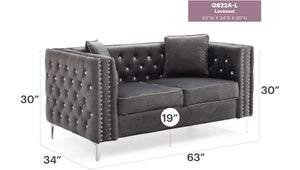 Elegant Track Arm Loveseat