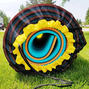 Aqua Lily Pad 14 Ft Maui Floating Foam Island Mat Bundle with Nylon Storage Bag