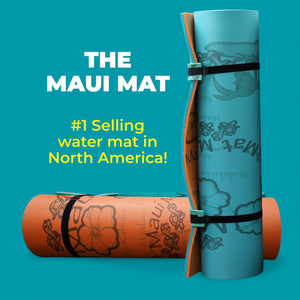 Aqua Lily Pad 14 Ft Maui Floating Foam Island Mat Bundle with Nylon Storage Bag